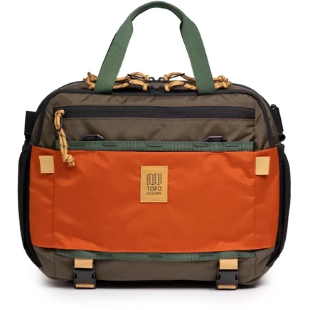 Сумка через плечо Topo Designs Mountain Cross Bag, 17 л, зеленая/терракотовая/коричневая
