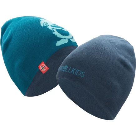 Детская шапка TROLLKIDS Troll Beanie, темно-синяя/бирюзовая