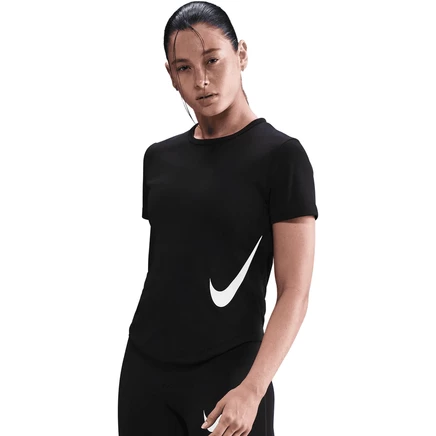 Женский топ с коротким рукавом Nike Tempo Swoosh HBR Dri-Fit - черный/белый HV2772-010 черный
