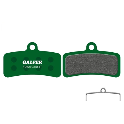 Колодки дисковых тормозов Galfer - G1554T | Pro - FD426 | Shimano Saint, ZEE, XTR, XT, SLX, Deore (4 поршня) зеленые