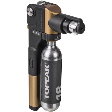 Набор для бескамерных шин Topeak Tubi Master+ с 16 г CO₂, черно-золотой