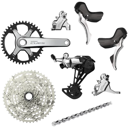 Групсет Shimano CUES U6030/U6000 1x10, 42 зуба, серебристый