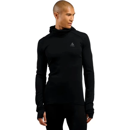 Мужская термофутболка Odlo Active Warm с маской, черная
