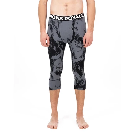 Мужские леггинсы Mons Royale Cascade Merino Base Layer 3/4 - mtn pixel grey серый