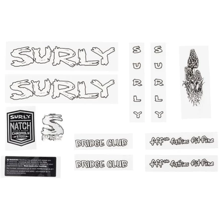 Наклейки Surly Bridge Club комплект, белые