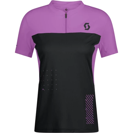 Женская футболка SCOTT Trail Vertic Zip, черно-фиолетовая