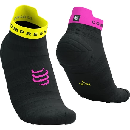 Компрессионные носки Compressport Pro, черно-желто-розовые