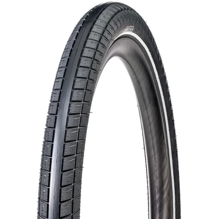 Жесткая шина Bontrager E6 - Clincher | Hard-Case Lite | ECE-R75 - 27,5 x 2,4 дюйма - Черная/Светоотражающая