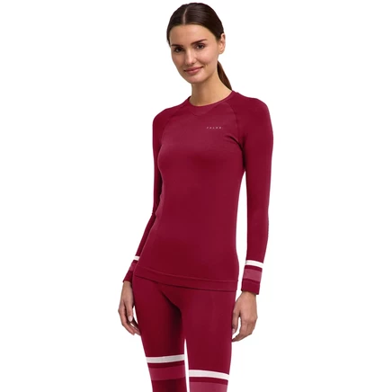 Женская трендовая рубашка с длинным рукавом Falke Maximum Warm - merlot 8117