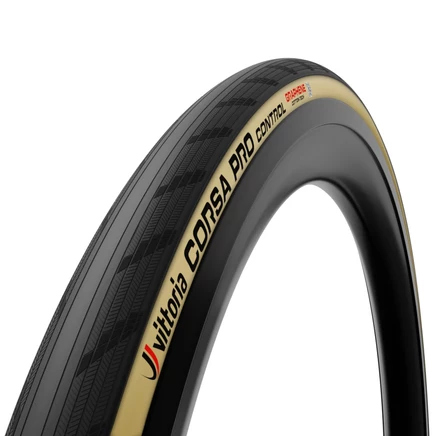 Велопокрышка Vittoria Corsa Pro Control TLR 700×34C, черно-бежевая