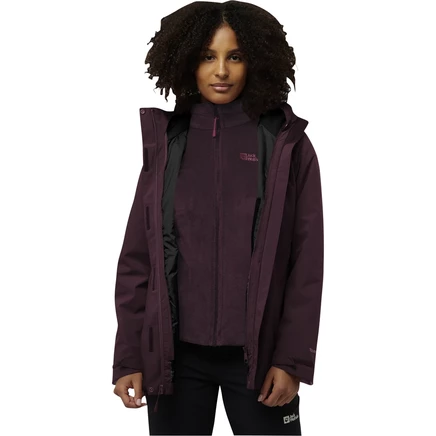 Женская 3-в-1 куртка Jack Wolfskin Rotwand, амарантовая