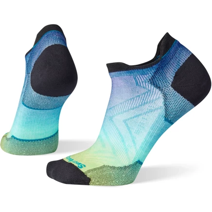 Женские носки SmartWool Run Zero Cushion с принтом омбре на низкой лодыжке - 810 капри синий, зеленый