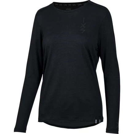 Женский трикотаж с длинным рукавом iXS Flow Merino MTB - черный black