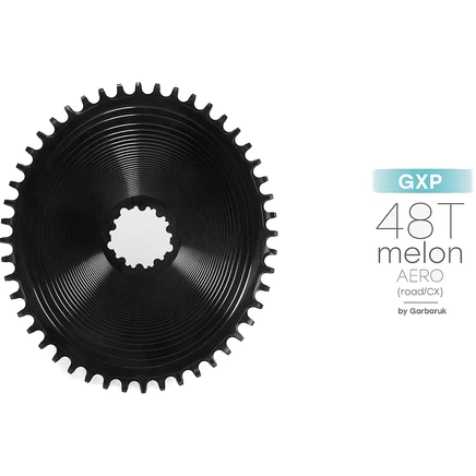 Дорожное кольцо Garbaruk Melon AERO - Прямое крепление / Овальное / Узкое/широкое - для SRAM GXP - черное black