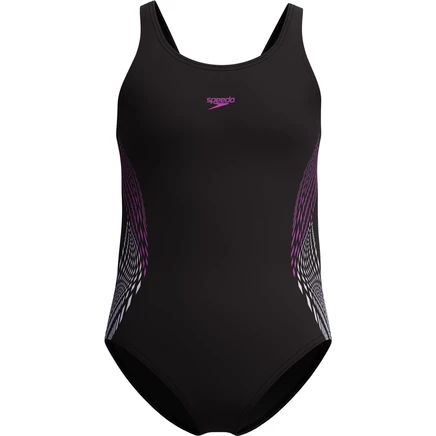 Купальник для девочки Speedo Placmement Muscleback, черный