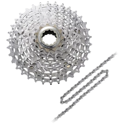 Комплект Shimano Deore XT 9-скоростной CS-M770 + CN-HG93, серебристый