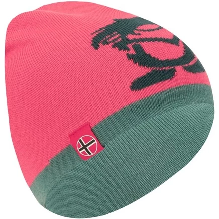 Детская шапка Trollkids Troll Beanie, красно-бирюзовая