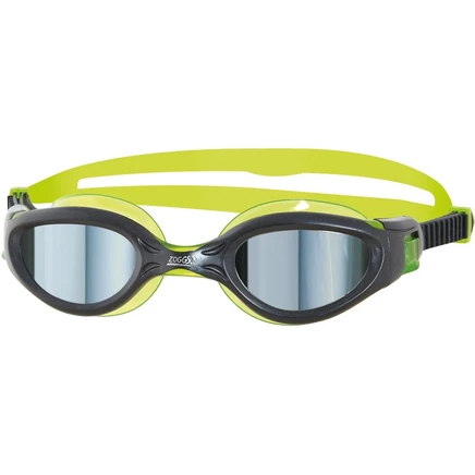Очки для плавания Zoggs Phantom Elite Mirror Junior - Оружейный металл/Зеленый/Зеркально-серый, желтый, зеленый, неоновый