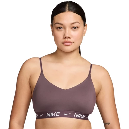 Женский спортивный бюстгальтер с подкладкой Nike Indy Light Support - тату/tattoo/белый FD1062-502 коричневый