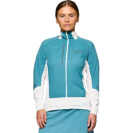 Женская куртка с капюшоном на молнии Norrona senja Alpha90 - Brittany Blue/Snow White blue