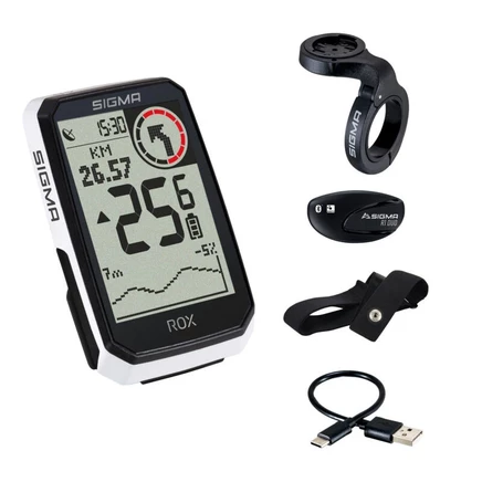 GPS велокомпьютер Sigma ROX 4.0 Endurance с датчиком пульса, белый