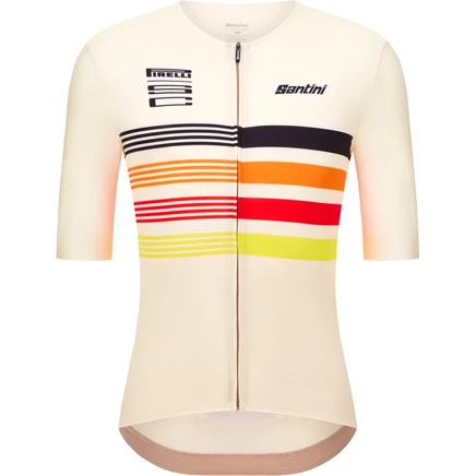 Унисекс велофутболка Santini Pirelli Sport Club Tape, белая