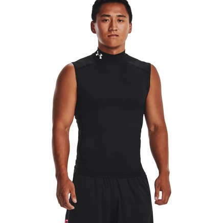 Мужская майка Under Armour HeatGear с высоким воротом, черно-белая