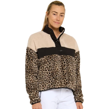 Женская флисовая куртка DHaRCO Sherpa Half Zip, леопардовая