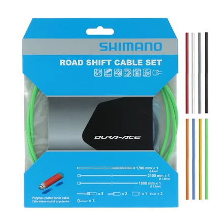 Тросы Shimano для шоссе в полимерной оплётке, многоцветные
