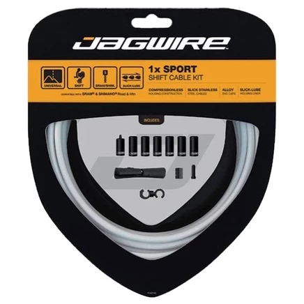 Комплект тросов Jagwire 1X Sport, черно-бело-красный