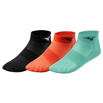 Носки для бега Mizuno Training Mid 3 пары - Черные / Цвета настурции / яичной скорлупы, сине-черные, оранжевые, бирюзовые