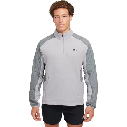 Мужской флисовый топ Nike Trail 1/4-молния, серый