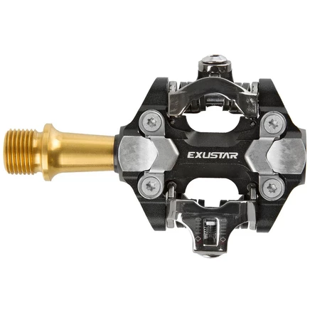 Педали Exustar E-PM222TI, черные/золотистые