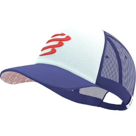Кепка Compressport Trucker Orient Blue/Star, бело-голубая