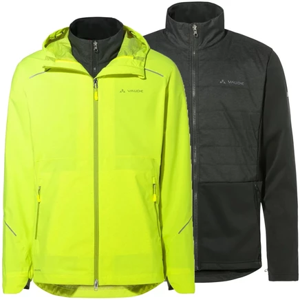 Мужская куртка Vaude Yaras 3в1 - неоново-желтая uni yellow, неоновый