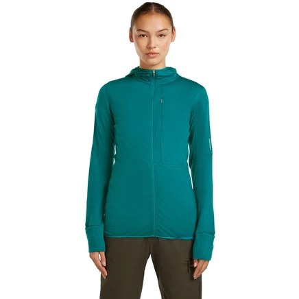 Женское худи Icebreaker Descender Merino 200, бирюзовое