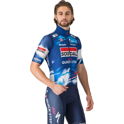 Легкий ветровочный жилет Castelli Pro Team Soudal Quick-Step для мужчин - оценка/сине-красный 150