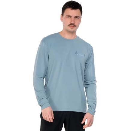 Мужской трикотаж CUBE MTB с круглым вырезом и длинным рукавом Soft Touch - синий blue