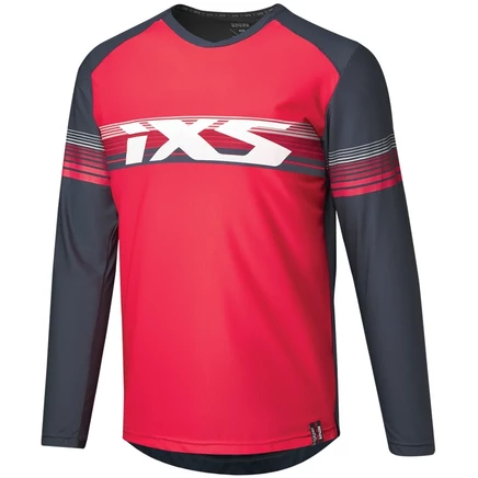 Мужская майка с длинным рукавом iXS Trigger Lite 1.1 MTB - красный-морской красный