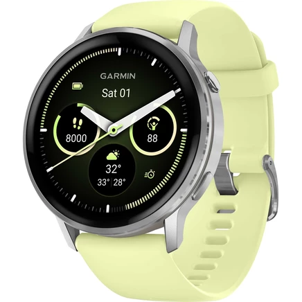 Умные GPS-часы Garmin Venu 4 - 45 мм - Серебристые/лимонно-желтые, неоновые