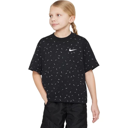Детская футболка Nike Sportswear Boxy Swoosh, черная