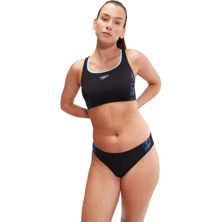 Женский раздельный купальник Speedo Placement, черный/синий