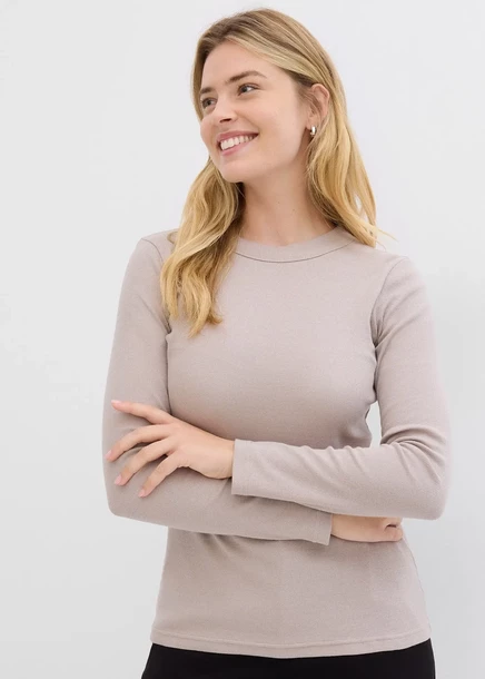  Топ Bonprix в рубчик из органического хлопка (2 шт.) hellsand/mittelbraun