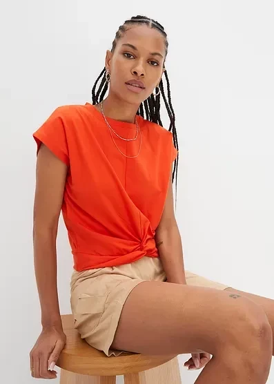 Футболка Bonprix Kurzes от reiner Bio-Baumwolle blutorange