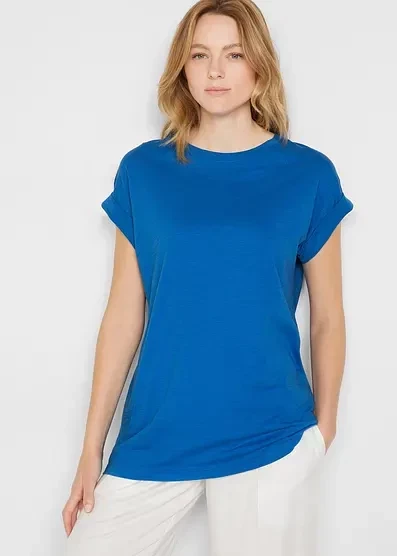  Длинная футболка Bonprix из органического хлопка (2 шт. в упаковке) blau + weiß