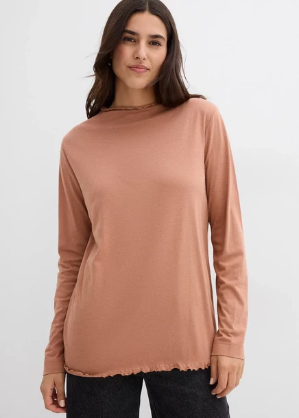Футболка Bonprix Langarmshirt от Baumwollmix schokosorbet