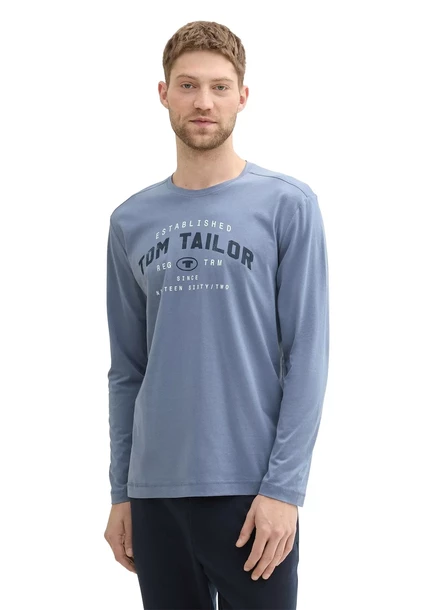 Футболка Bonprix от Tom Tailor Langarmmirt blau bedruckt