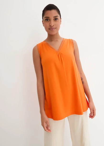 Вискоза Bonprix-Верхняя часть mit Spitze warmorange