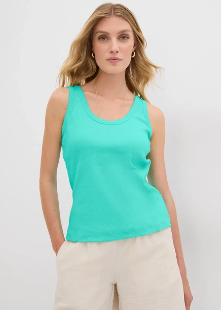 Bonprix Ripp-Top mit Bio-Baumwolle (2 упаковки) new beige/mentholblau