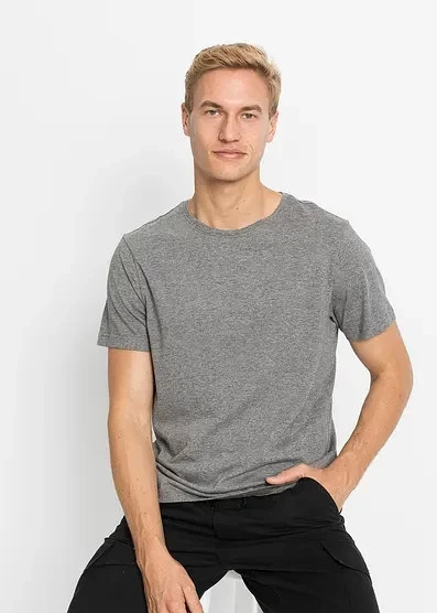 Футболка Bonprix (упаковка из 5 предметов) weiß+grau meliert+dunkeloliv+dunkelblau+schwarz